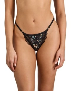 Lost Paradise Thong in Black Print