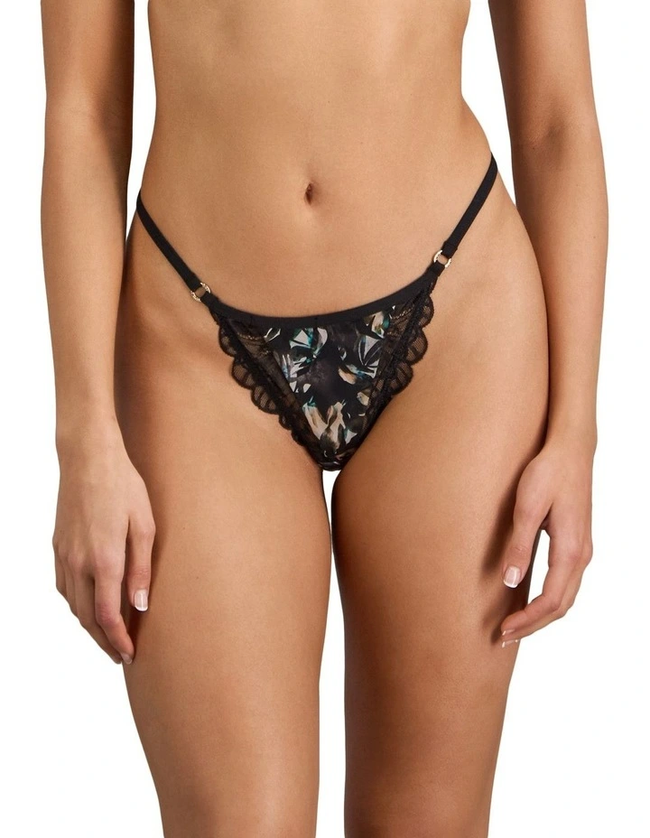 Lost Paradise Thong in Black Print image 1