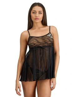 Oasis Glow Babydoll in Black