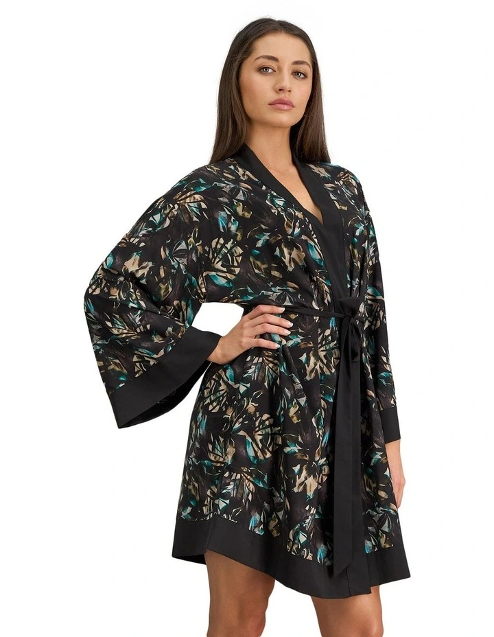 Lost Paradise Robe in Black Print image 6