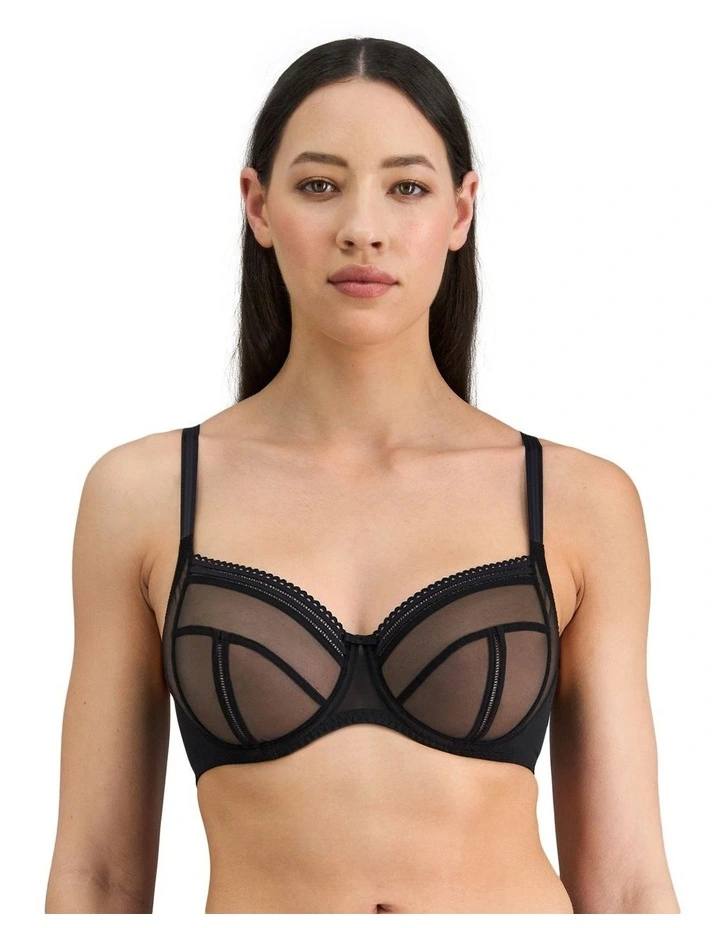 Sheer Essence Underwire Bra in Black image 1