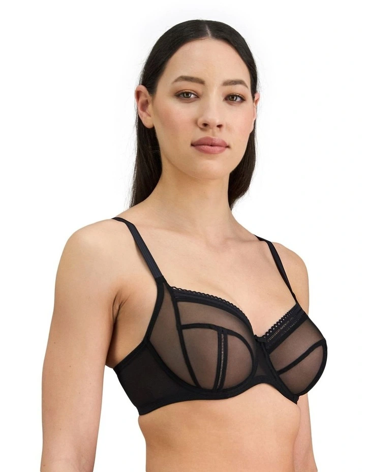 Sheer Essence Underwire Bra in Black image 3