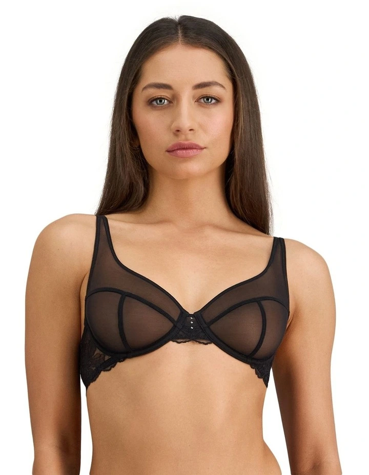 Lace Impact Underwire Bra in Black image 1