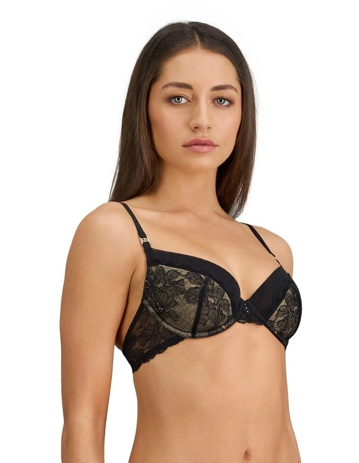 Lace Impact Contour Bra in Black image 3