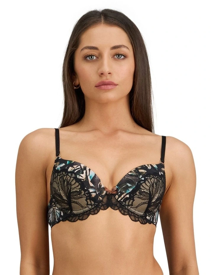 Lost Paradise Push Up Bra in Black Print image 1