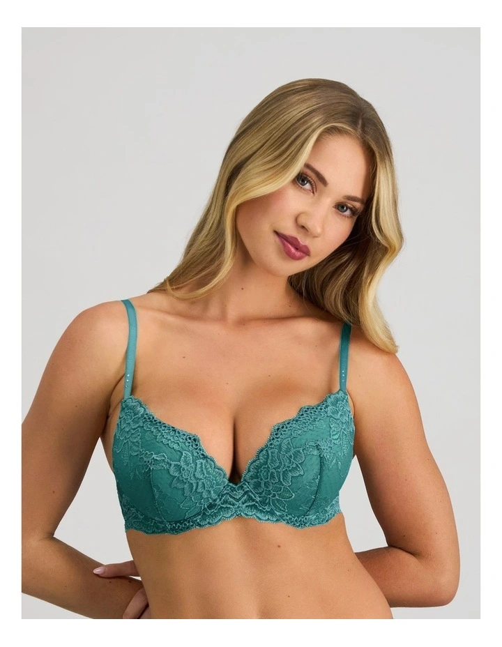 My Fit Lace Push Up Bra in Mediterranea image 1