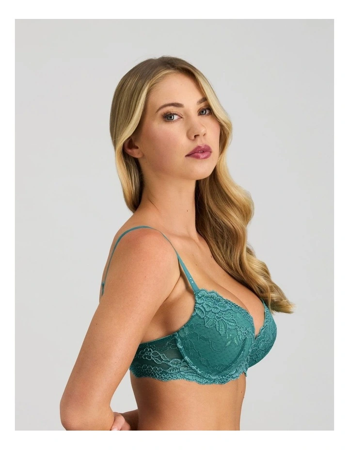 My Fit Lace Push Up Bra in Mediterranea image 3