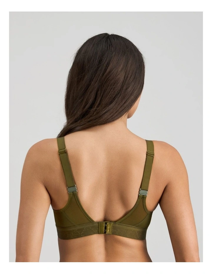 Bendon Breathe Contour Bra in Dark Olive/Pink image 2