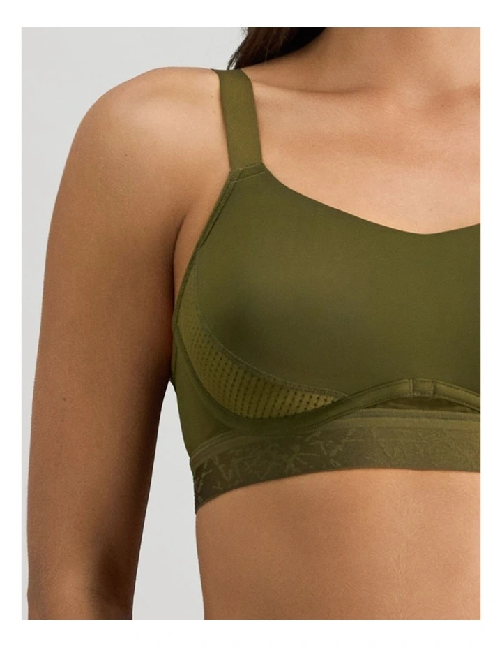 Bendon Breathe Contour Bra in Dark Olive/Pink image 5