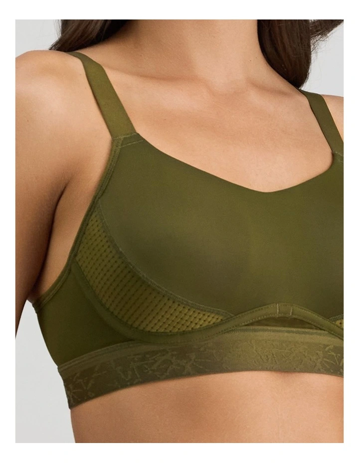 Bendon Breathe Contour Bra in Dark Olive/Pink image 7