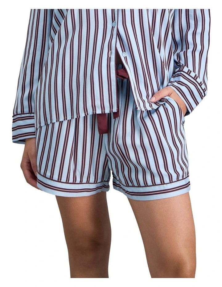 Cabana Stripe PJ Shorts in Cool Blue image 1