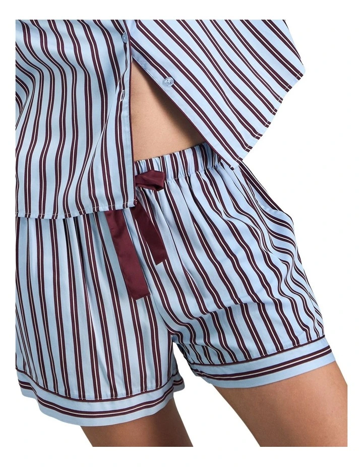 Cabana Stripe PJ Shorts in Cool Blue image 4