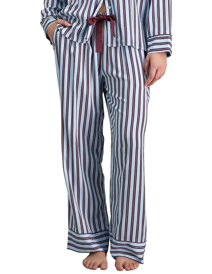 Cabana Stripe Long PJ Pant in Cool Blue image 1