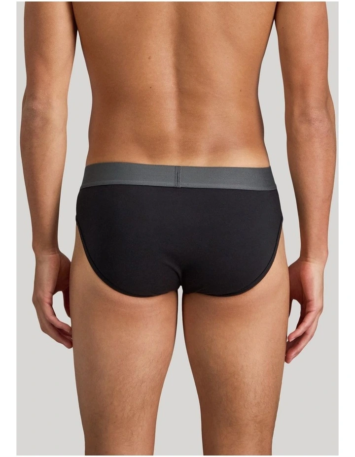 Cotton Low-Rise Mens Brief in Black image 2