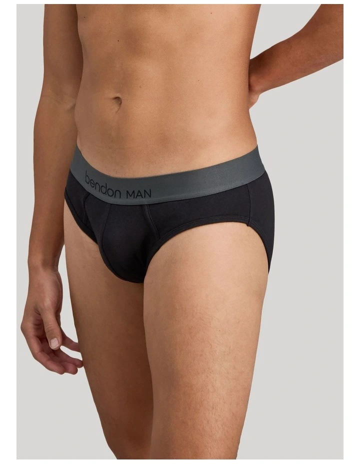 Cotton Low-Rise Mens Brief in Black image 3