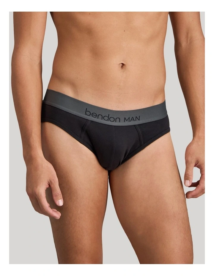 Cotton Low-Rise Mens Brief in Black image 4