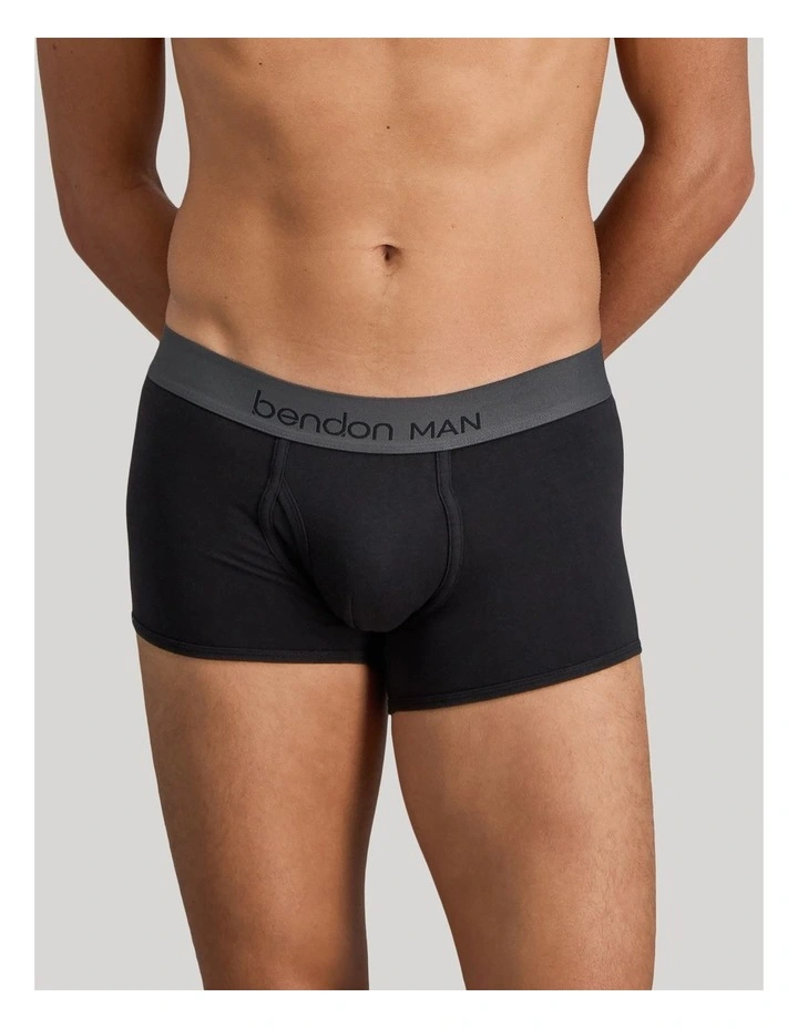 Cotton Low-Rise Mens Trunk in Black image 3