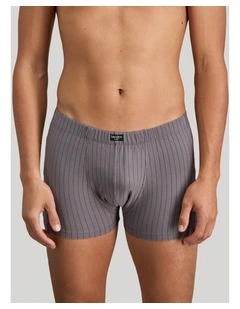 Cotton Stretch Mens Trunk in Ash Pinstripe