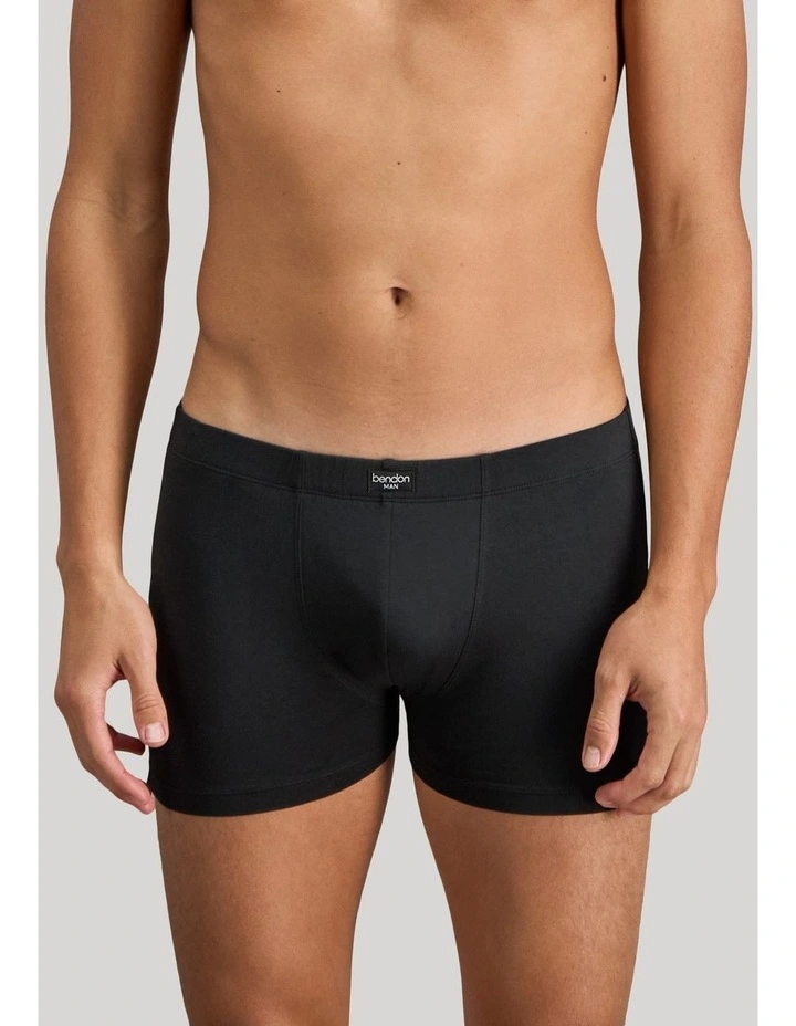 Cotton Stretch Mens Trunk in Black image 1