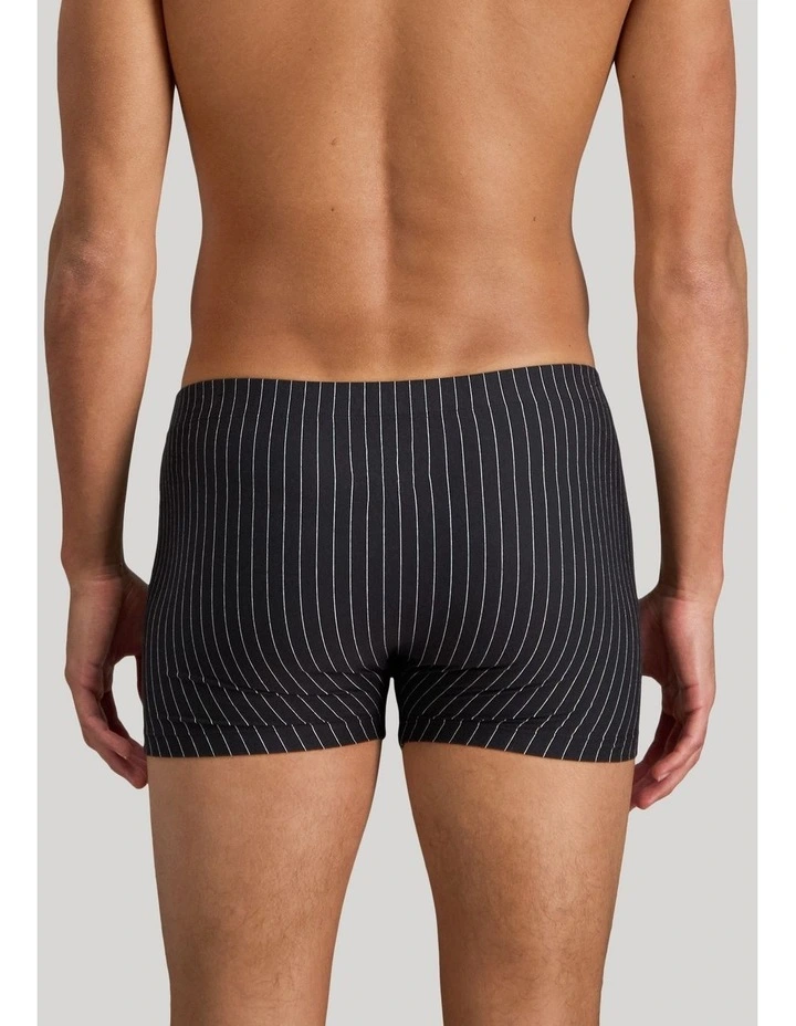 Cotton Stretch Mens Trunk in Black Pinstripe image 2