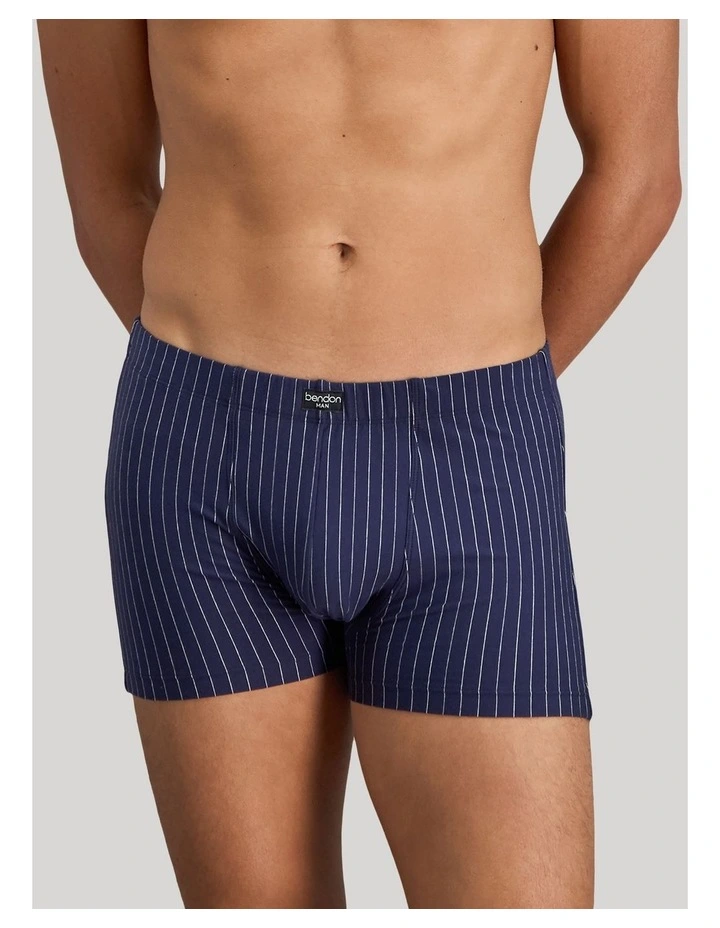 Cotton Stretch Mens Trunk in Peacoat Pinstripe image 1