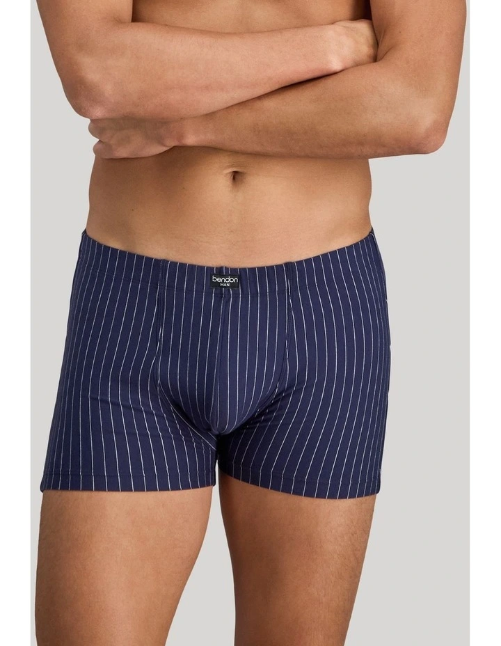Cotton Stretch Mens Trunk in Peacoat Pinstripe image 4