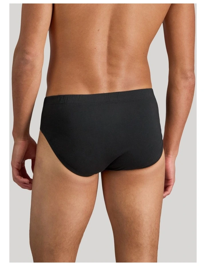 Cotton Stretch Mens Brief in Black image 2