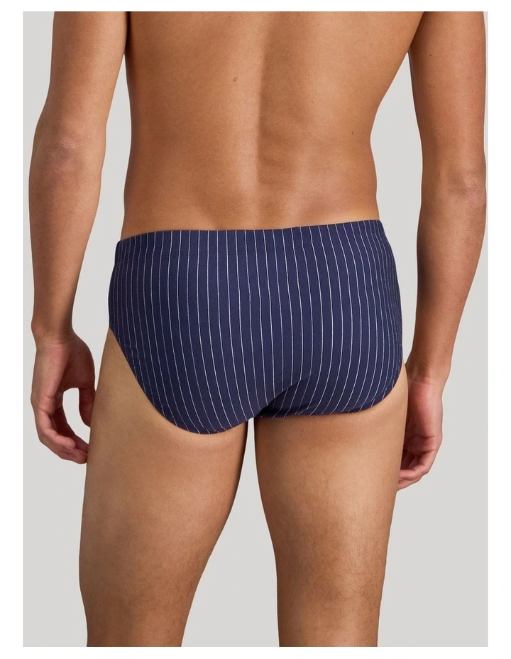 Cotton Stretch Mens Brief in Peacoat Pinstripe image 2
