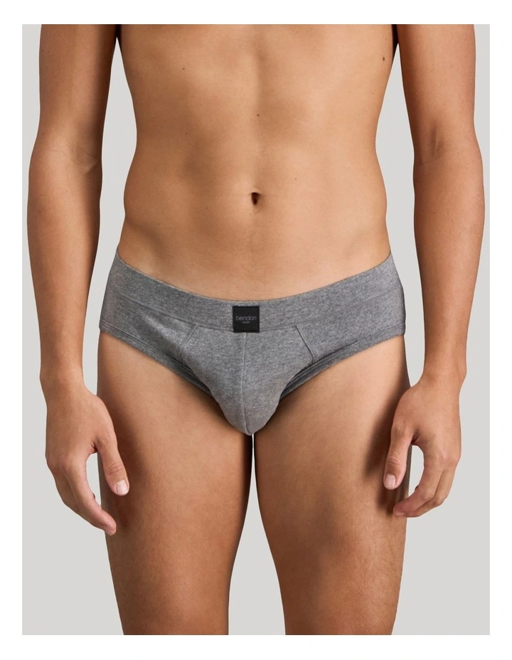 High Tech Cotton Mens Brief in Grey Marl image 1