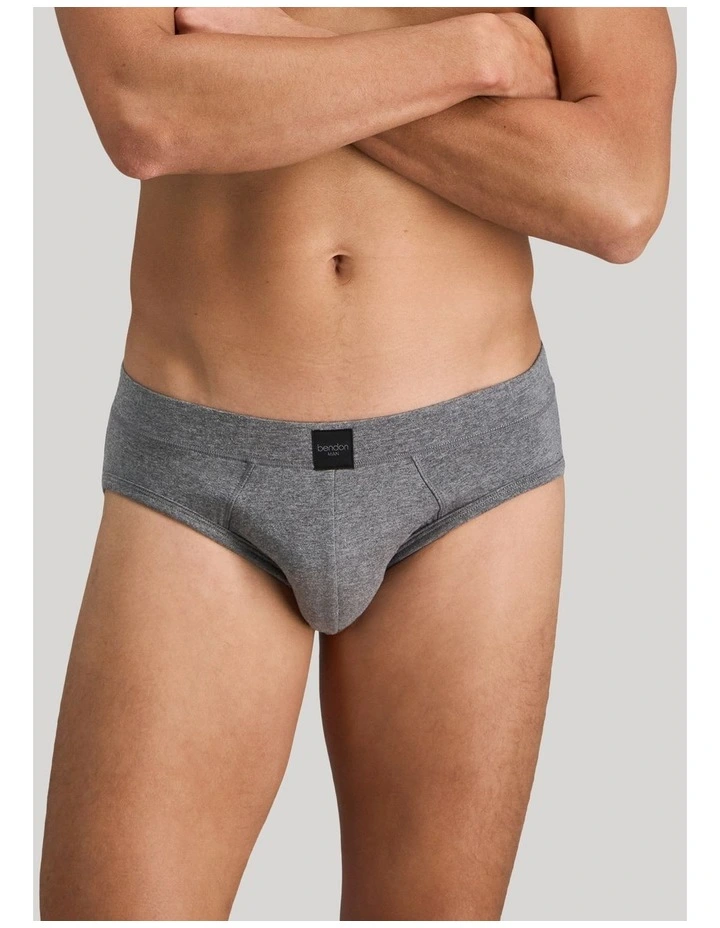 High Tech Cotton Mens Brief in Grey Marl image 4