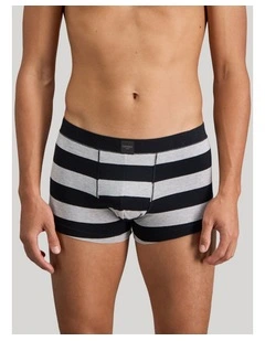 Rugby Stripe Mens Trunk in Black Rugby Stripe