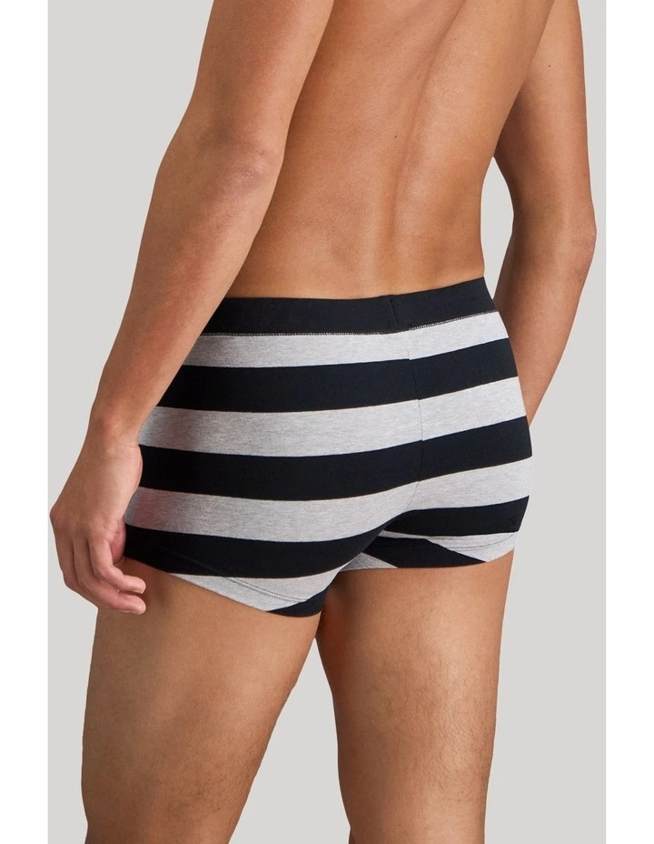 Rugby Stripe Mens Trunk in Black Rugby Stripe image 2