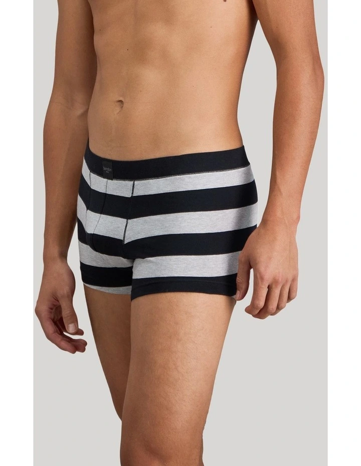 Rugby Stripe Mens Trunk in Black Rugby Stripe image 3