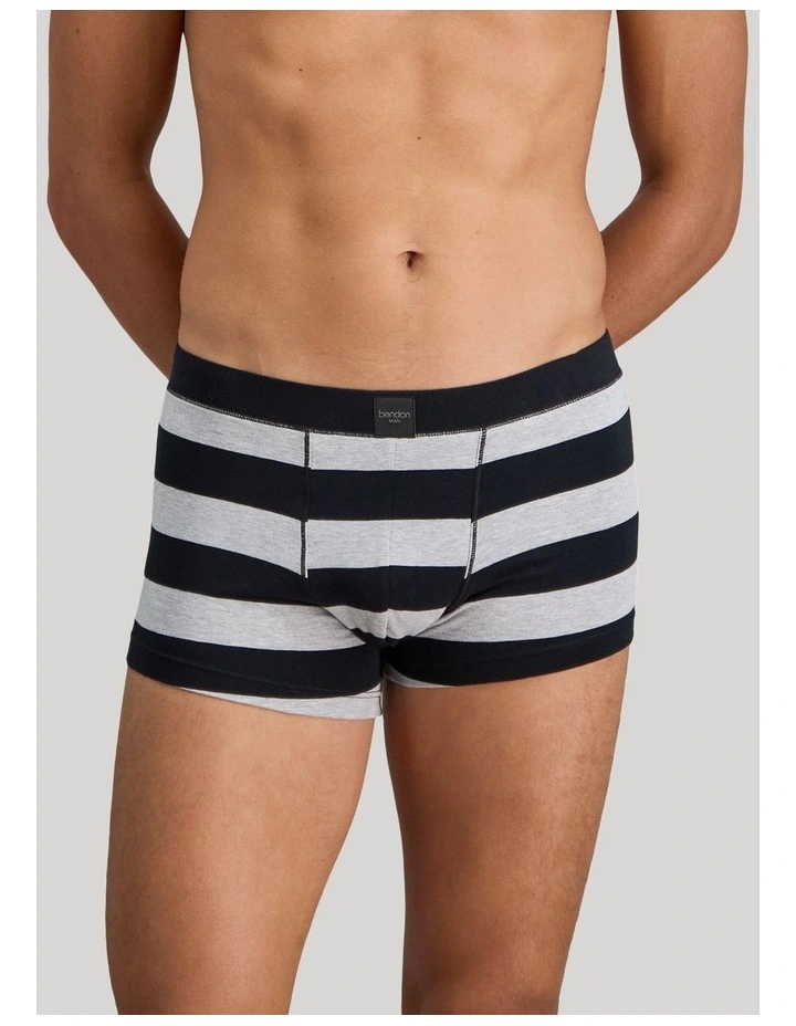 Rugby Stripe Mens Trunk in Black Rugby Stripe image 4