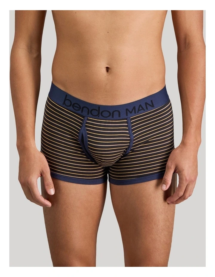 Bold Stripe Mens Trunk in Black/Oak Buff Stripe image 1