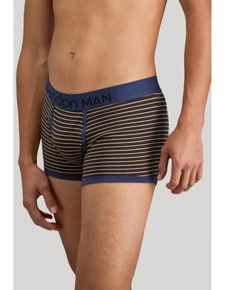 Bold Stripe Mens Trunk in Black/Oak Buff Stripe image 3