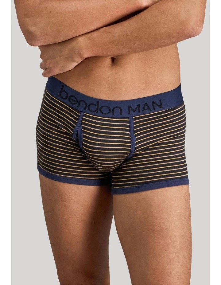 Bold Stripe Mens Trunk in Black/Oak Buff Stripe image 4