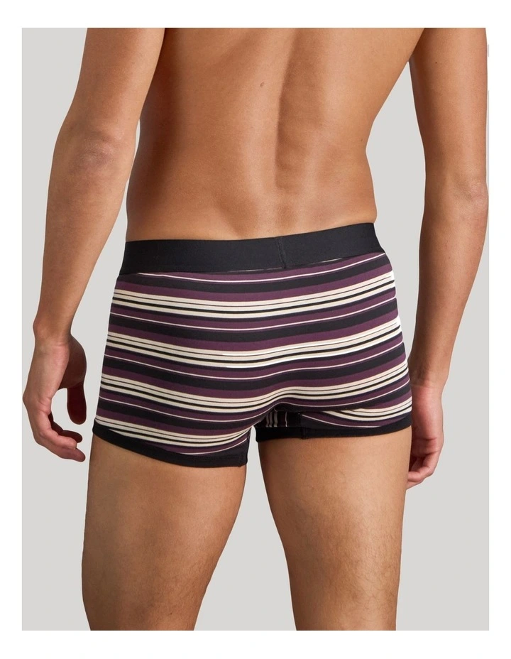 Bold Stripe Mens Trunk in Black/Plum Stripe image 2