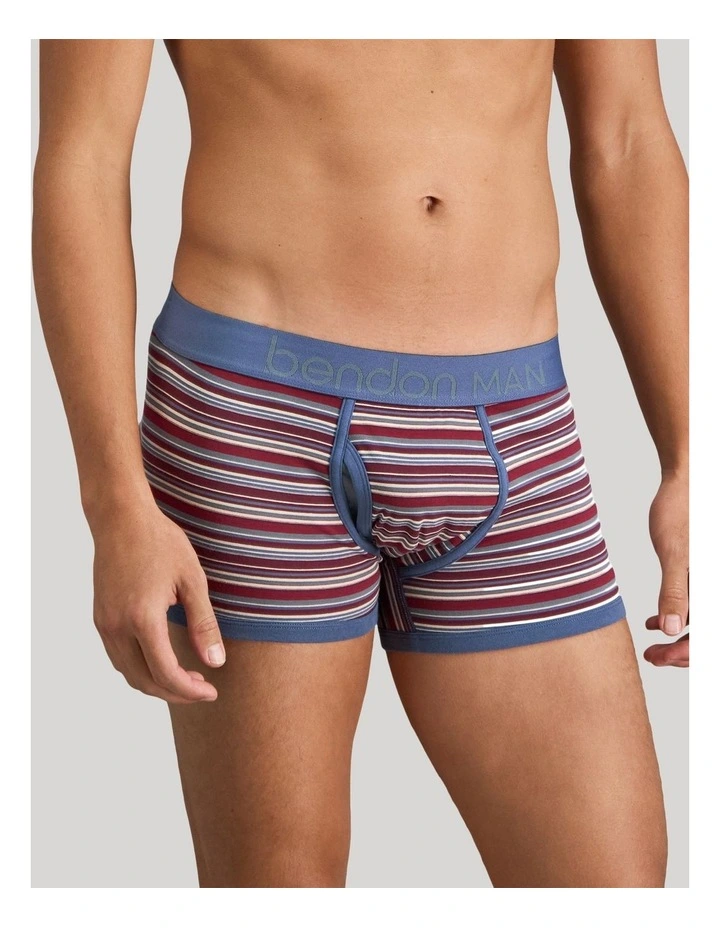 Bold Stripe Mens Trunk in Indigo/Fig Stripe image 5