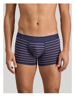 Bold Stripe Mens Trunk in Peacoat/Plum Stripe