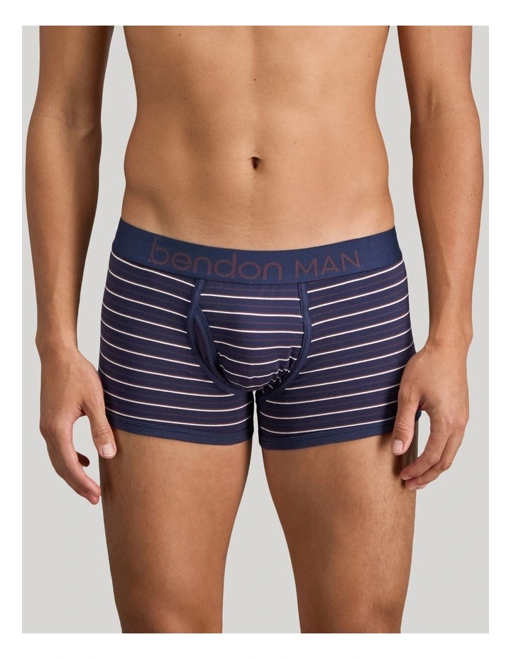 Bold Stripe Mens Trunk in Peacoat/Plum Stripe image 1