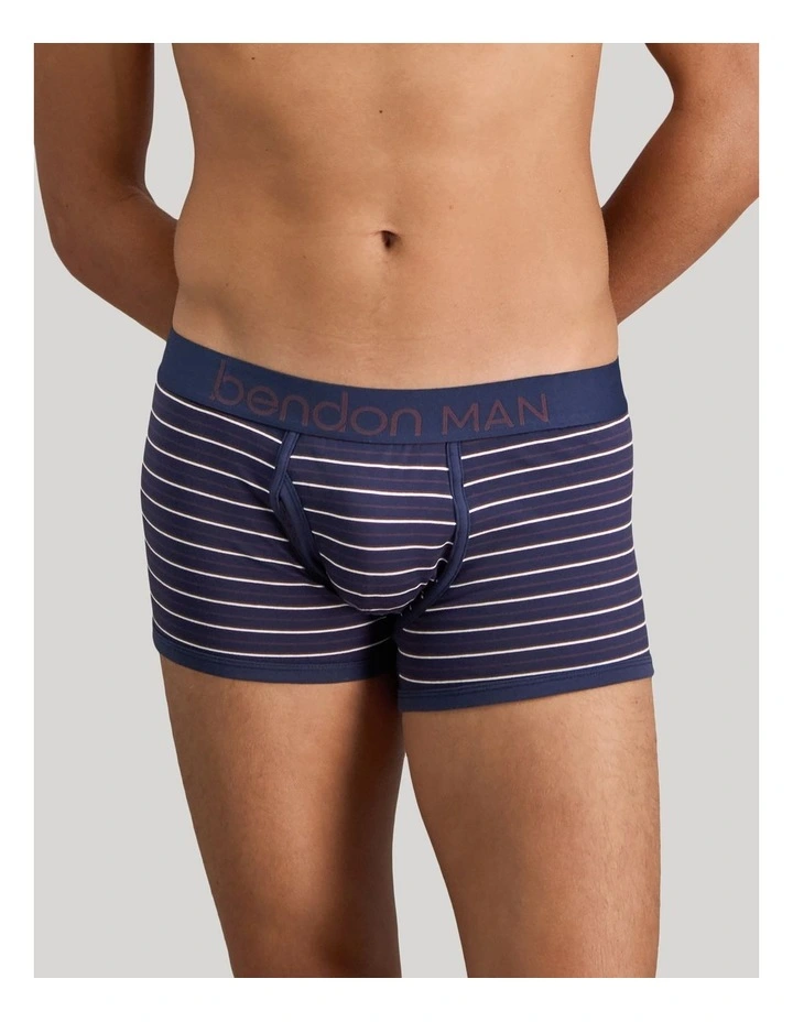 Bold Stripe Mens Trunk in Peacoat/Plum Stripe image 3