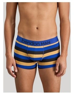 Rugby Stripe Mens Trunk in Black/Surf/Oak Buff