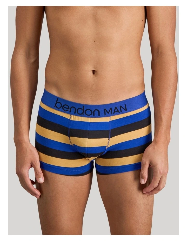 Rugby Stripe Mens Trunk in Black/Surf/Oak Buff image 1