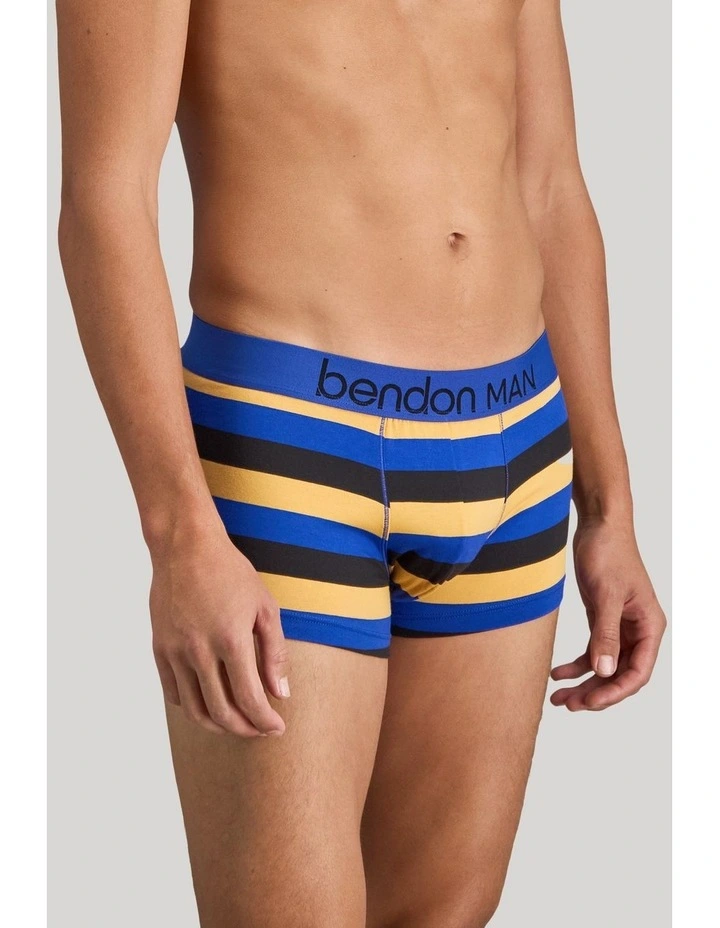 Rugby Stripe Mens Trunk in Black/Surf/Oak Buff image 3