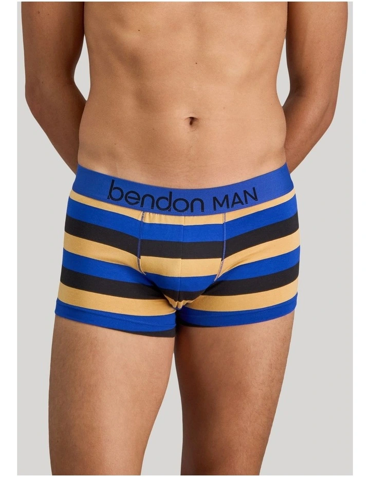 Rugby Stripe Mens Trunk in Black/Surf/Oak Buff image 4