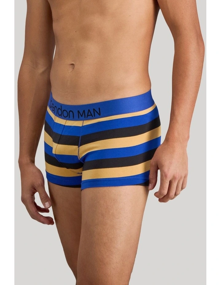 Rugby Stripe Mens Trunk in Black/Surf/Oak Buff image 5