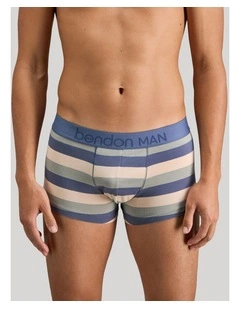 Rugby Stripe Mens Trunk in Indigo/Iceberg/Smoke