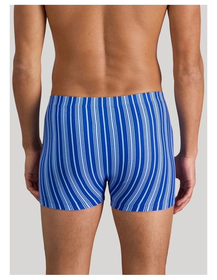 Cotton Stretch Mens Trunk in Surf The Web Stripe image 2