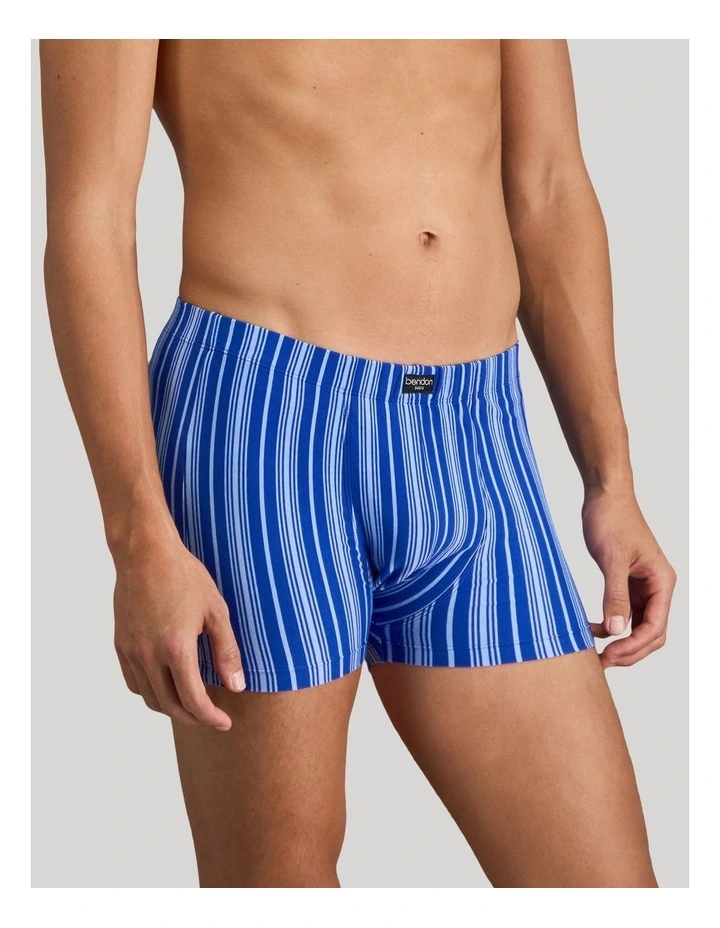 Cotton Stretch Mens Trunk in Surf The Web Stripe image 3